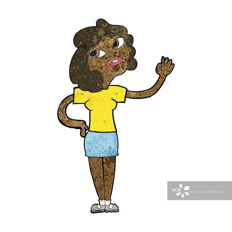 卡通女人挥舞着图片素材