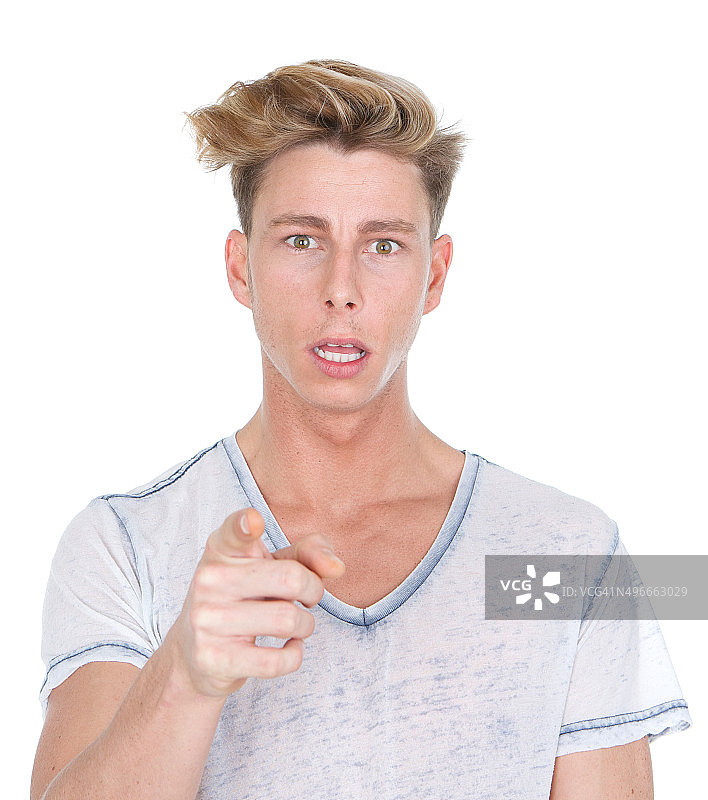 男人震惊地指着手指图片素材