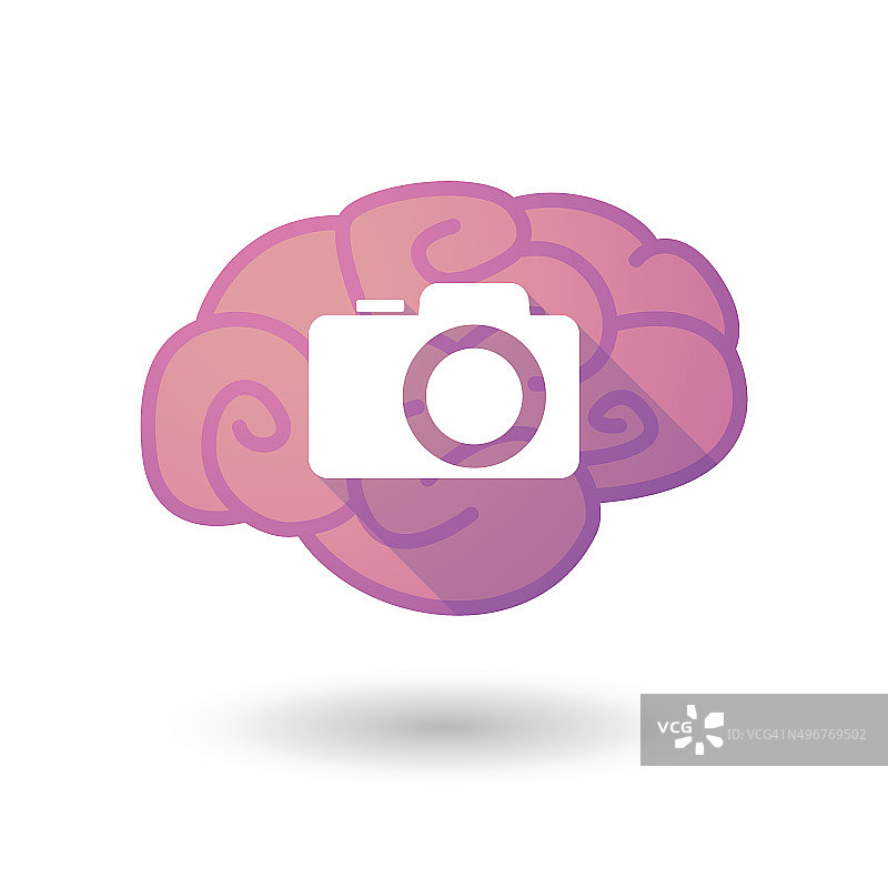 带有照相机的脑部图标图片素材