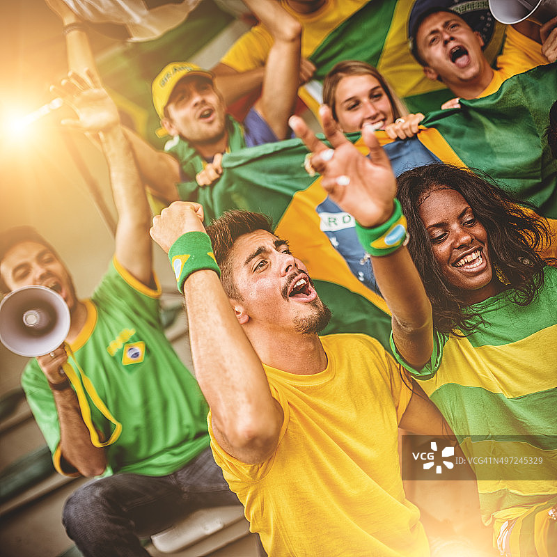 在体育场的巴西支持者们图片素材