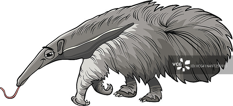 食蚁兽卡通插画图片素材