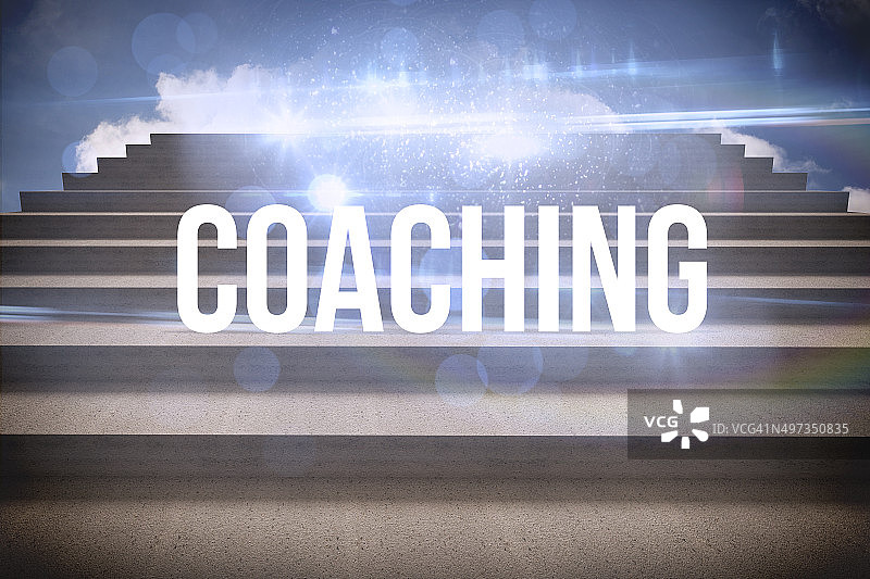 在蓝天下指导台阶图片素材