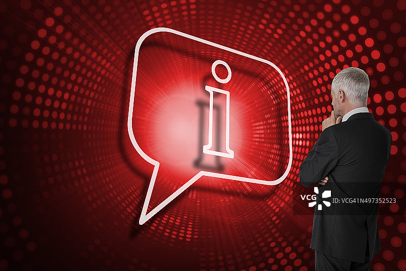 语音气泡与商务人士的合成图像图片素材