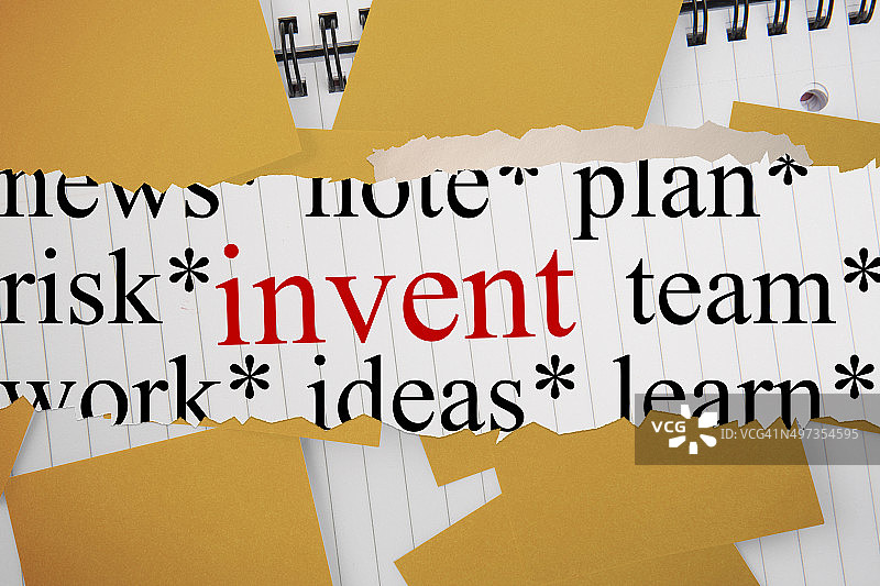 笔记本上的发明概念图片素材