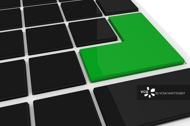 带绿色键的黑色键盘图片素材