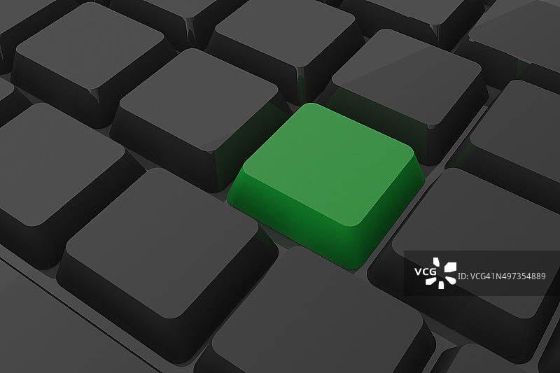 带绿色键的黑色键盘图片素材