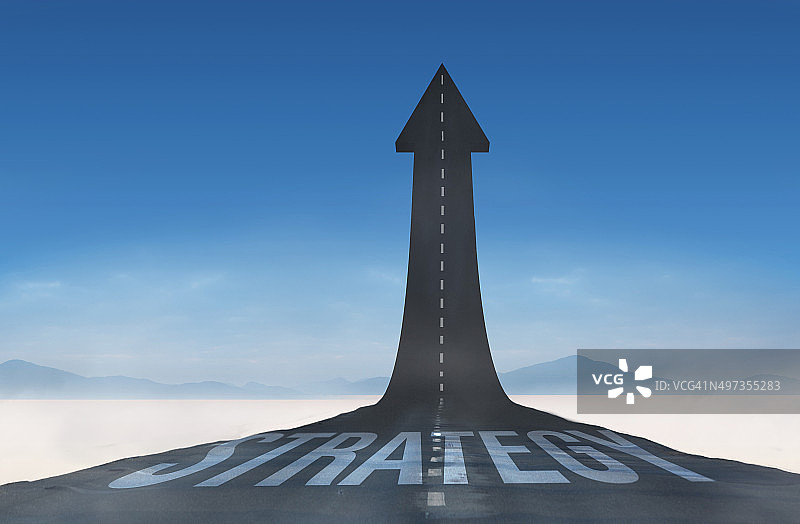 通往箭头的道路策略图片素材