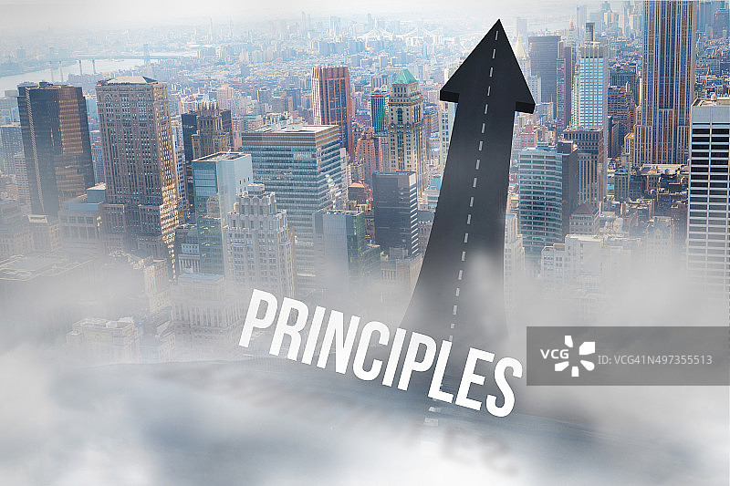 反对道路变成箭头的原则图片素材