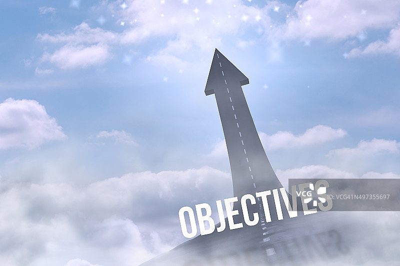 目标与道路变成箭头的概念图片素材