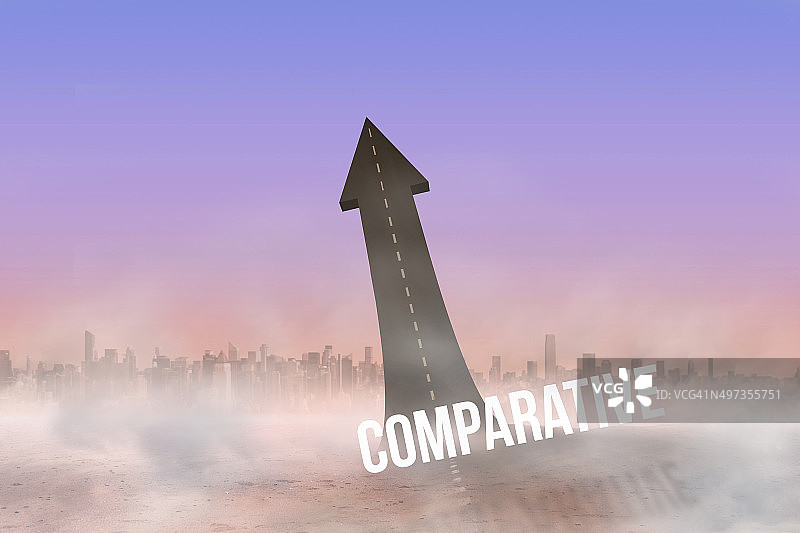 道路变成箭头的对比图片素材