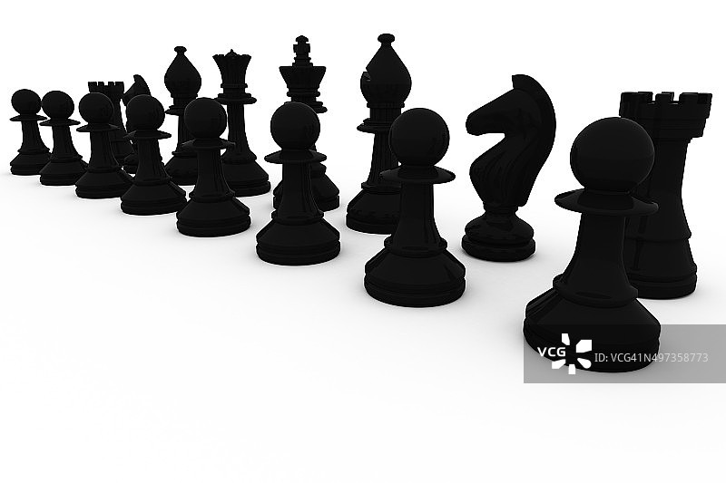 一排黑色棋子图片素材