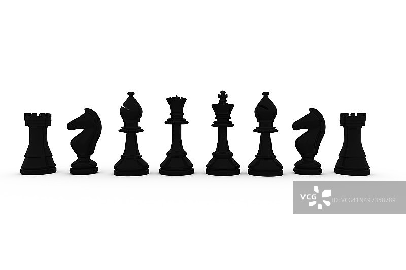 一排黑色棋子图片素材