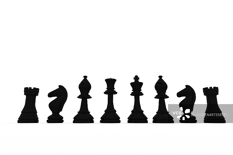 一排黑色棋子图片素材