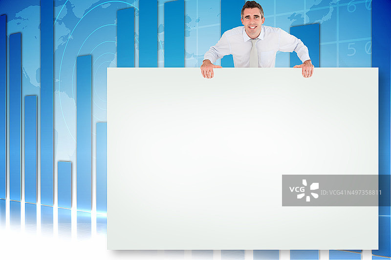 商人展示卡片的合成图像图片素材