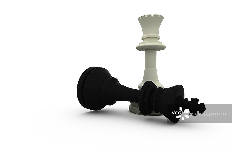 白皇后与倒下的黑国王图片素材