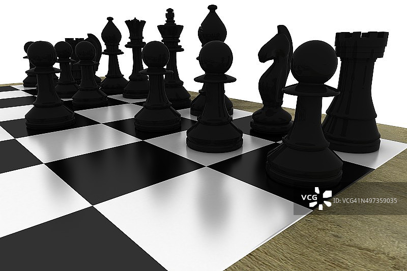 棋盘上的黑色棋子图片素材