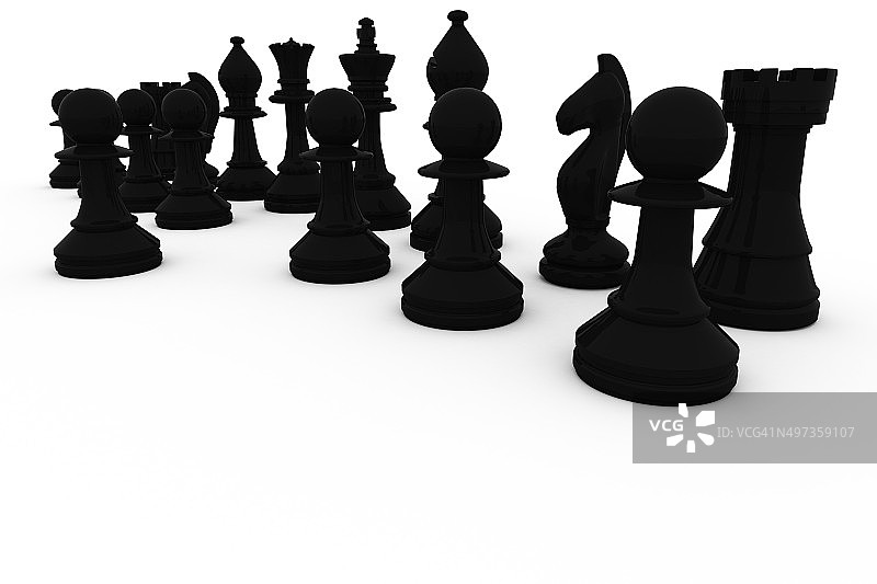 一排黑色棋子图片素材
