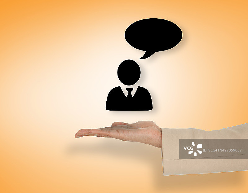 女性展示男性演讲的合成图像图片素材