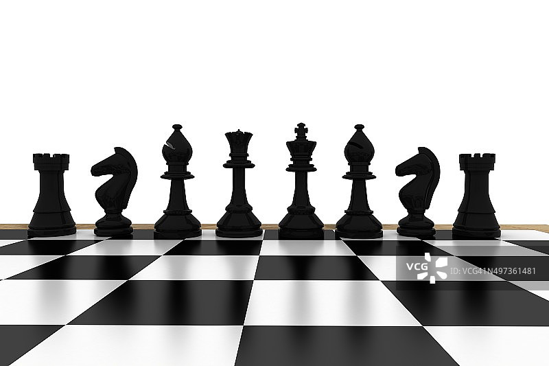 棋盘上的黑色棋子图片素材