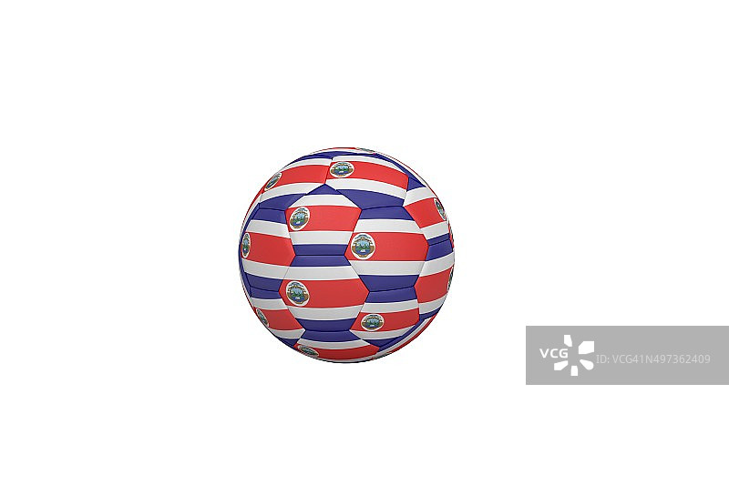 哥斯达黎加配色的足球图片素材