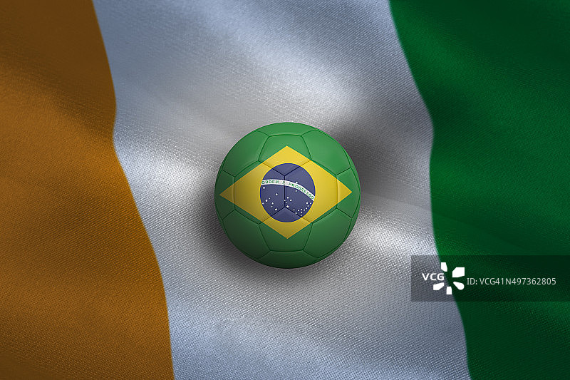 巴西队配色的足球图片素材