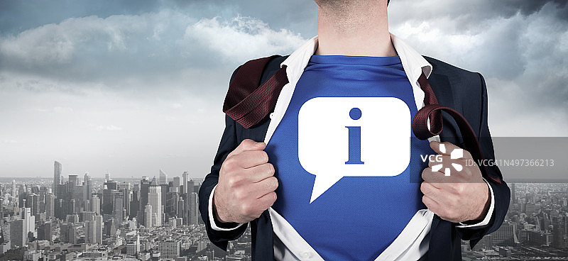 商务男士开启衬衫变身超级英雄图片素材