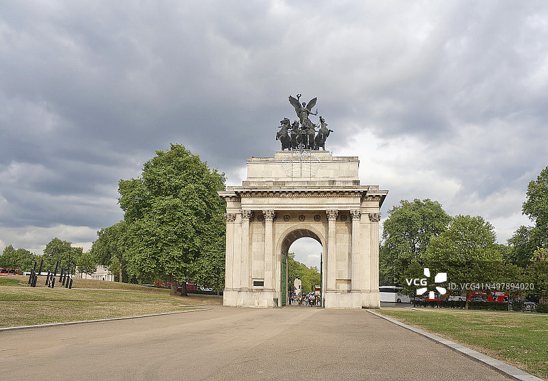 英国伦敦的惠灵顿拱门图片素材