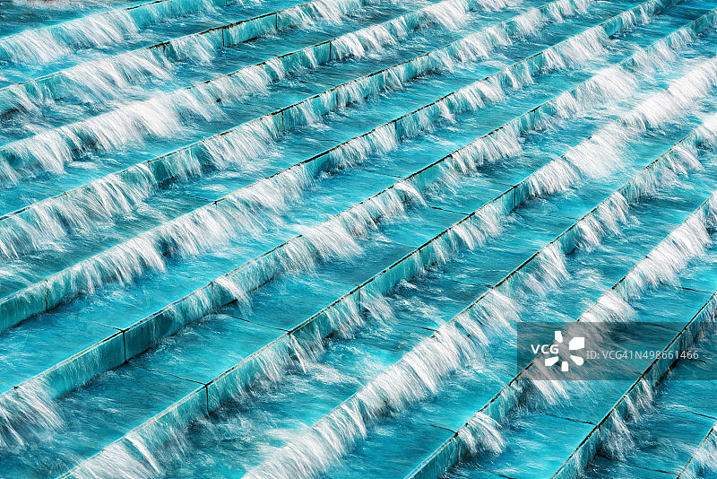 池塘流水阶梯图片素材