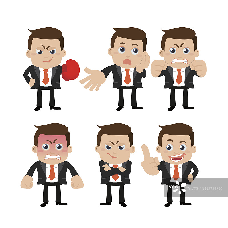 不同姿势的商人角色合集图片素材