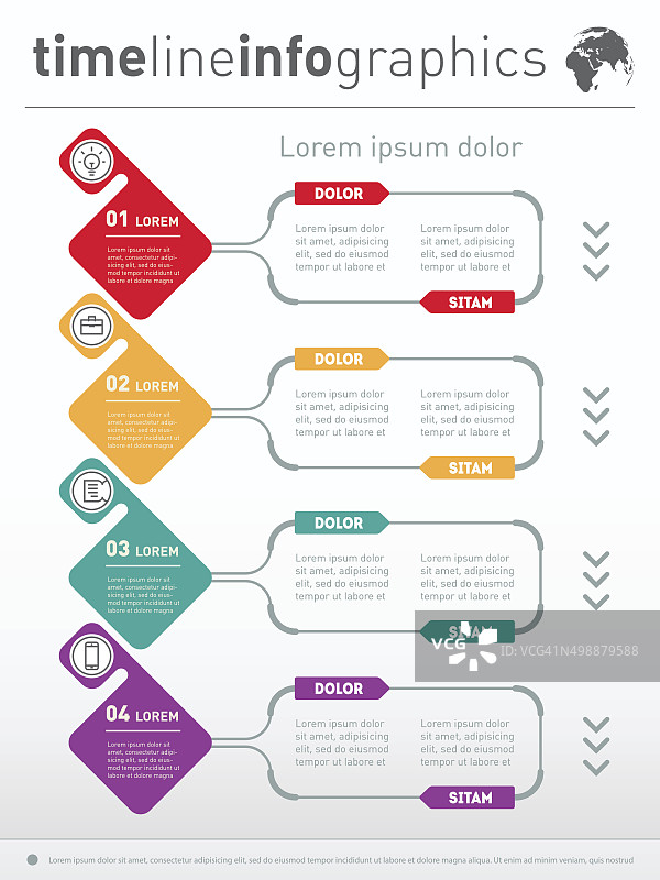 带有设计元素的图表或演示文稿网页模板图片素材