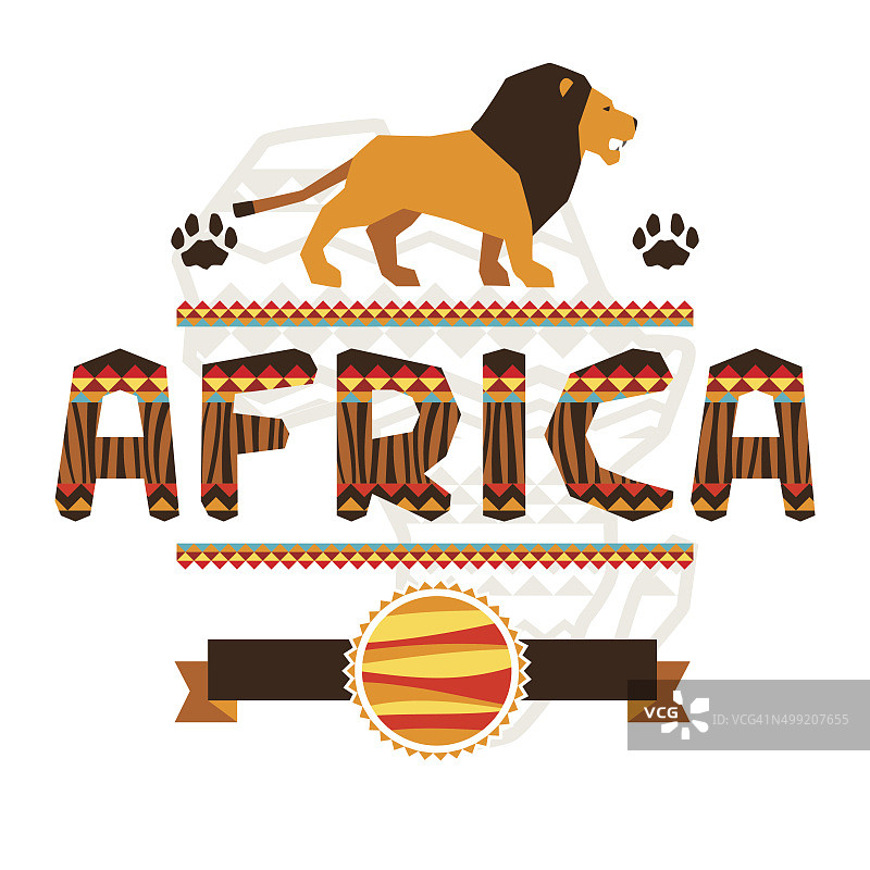 具有几何装饰和符号的非洲民族背景图片素材