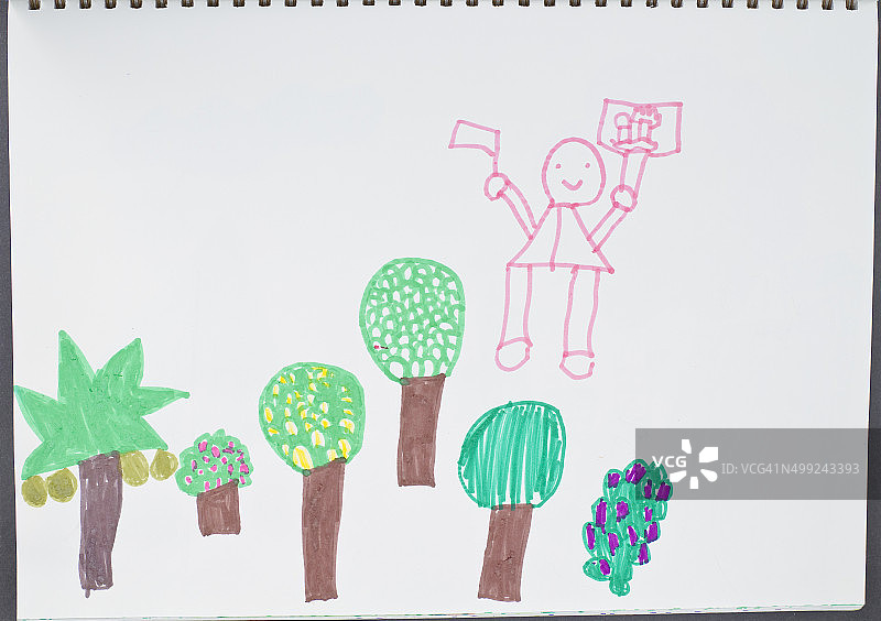 果树和儿童图片素材