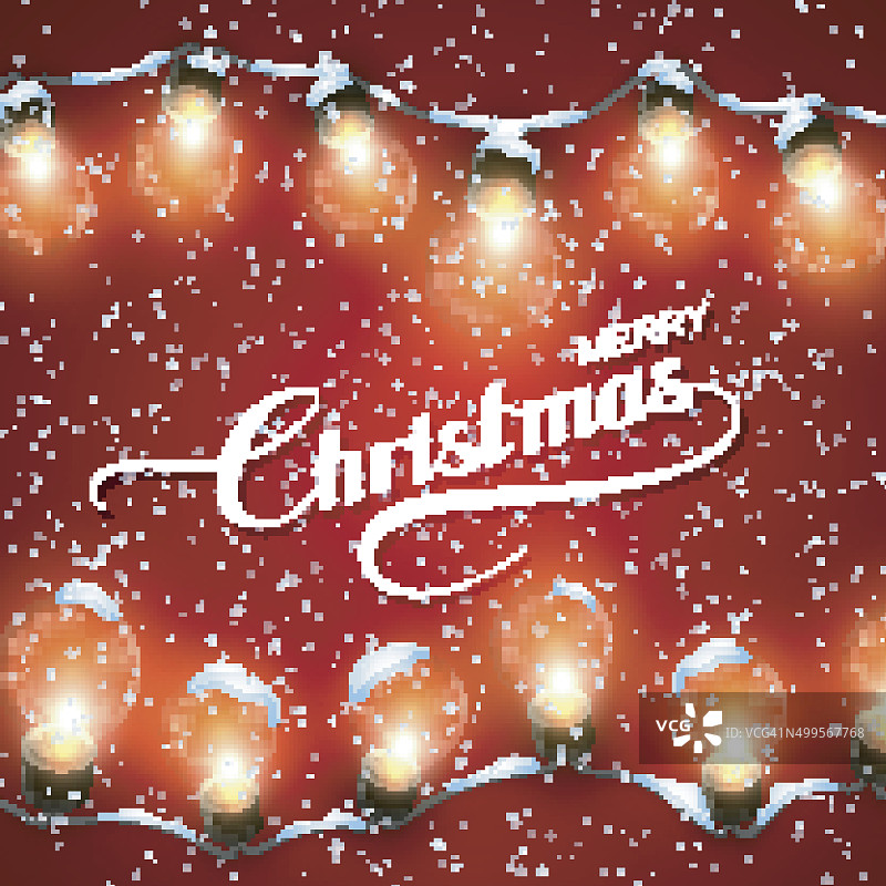 圣诞灯饰矢量节日插画图片素材