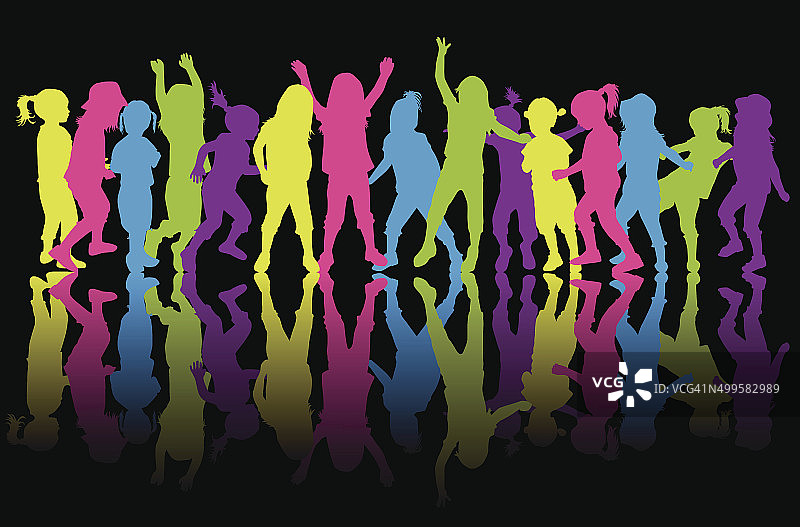 儿童剪影图片素材