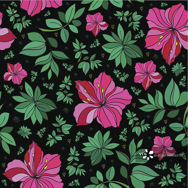 无缝花卉背景图片素材