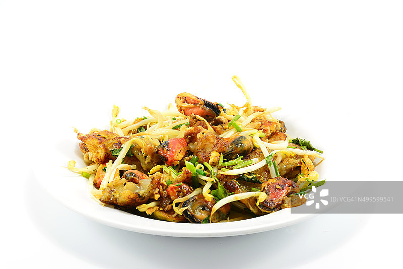 用鸡蛋面糊炸的生蚝或蚝仔煎图片素材