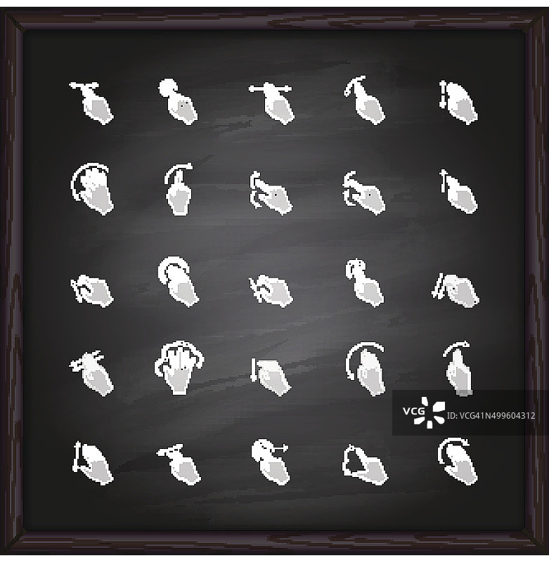 黑板上的触摸手势图标图片素材