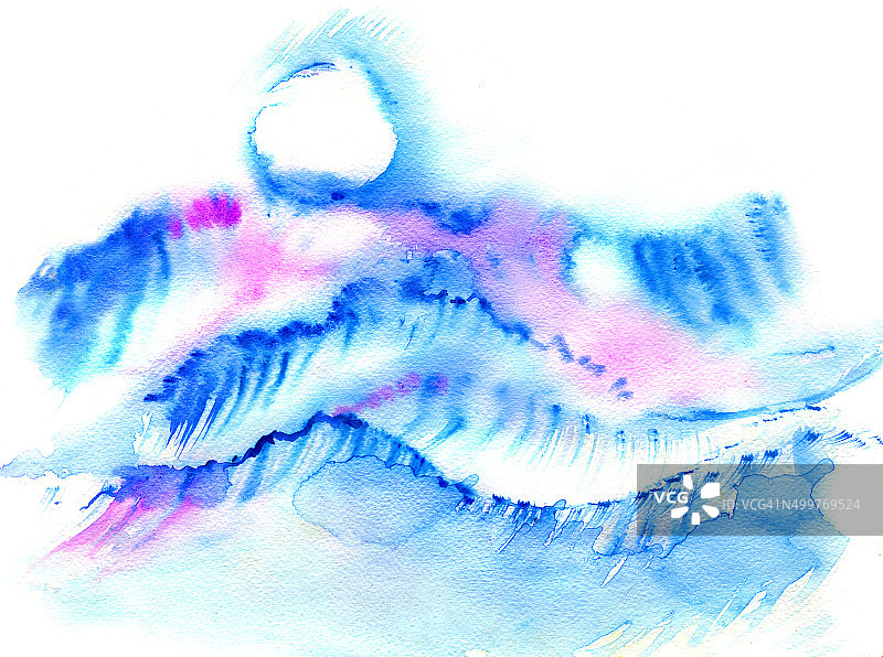 海面上的月亮图片素材