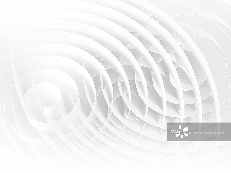 带柔和阴影的白色3D螺旋，抽象图片素材