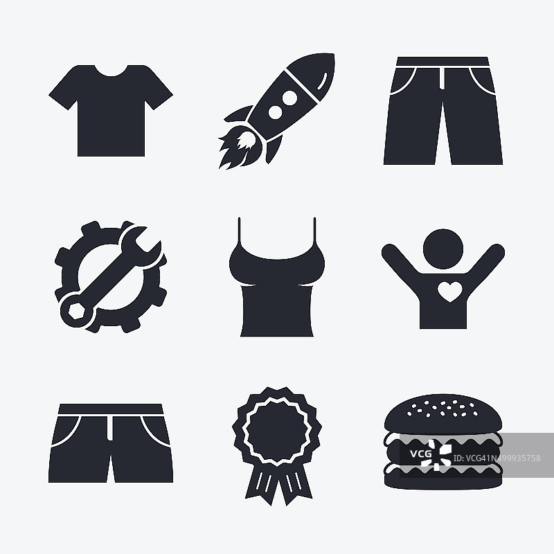 T恤短裤服装标识图片素材