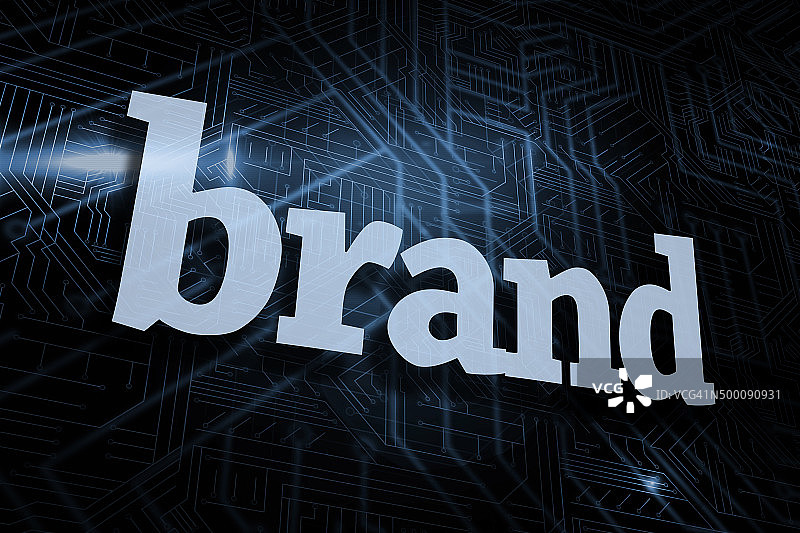 未来主义黑色和蓝色背景上的品牌图片素材