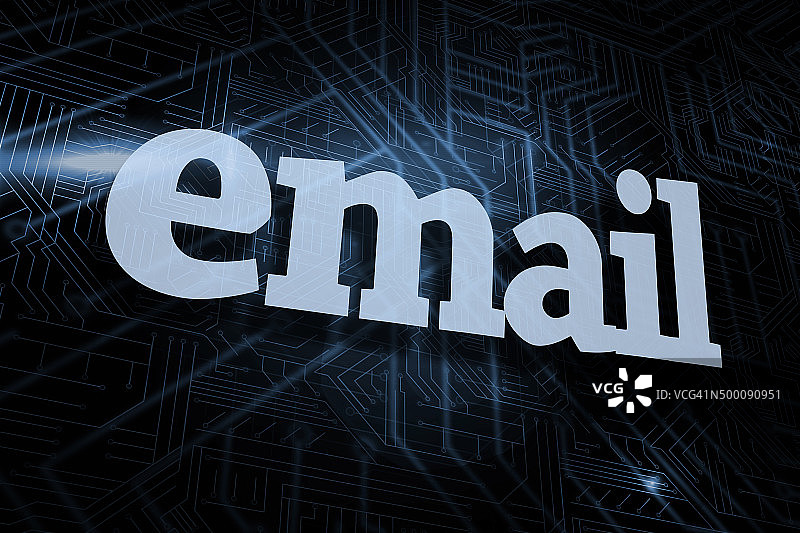 未来主义黑色和蓝色背景上的电子邮件图片素材