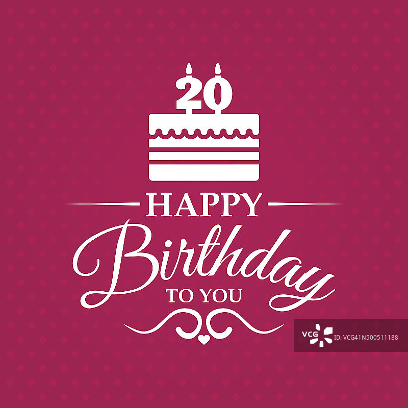 20周年生日快乐贺卡图片素材