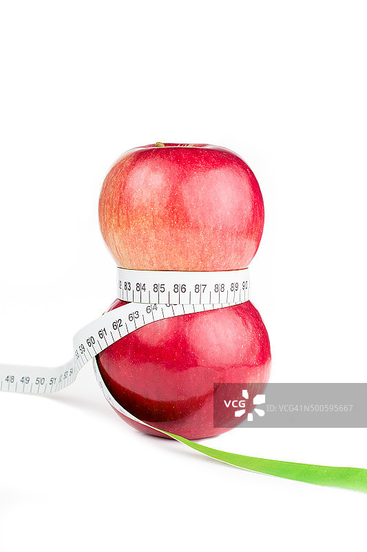 带测量仪的自家种植苹果图片素材