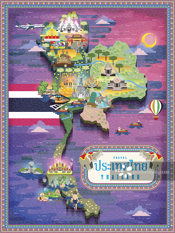 泰国旅游地图图片素材