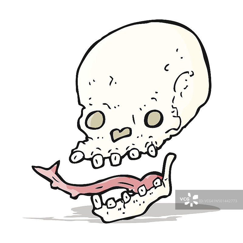 卡通怪异头骨图片素材