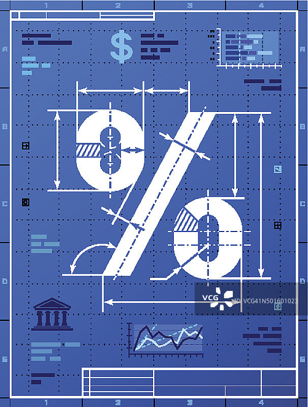 蓝图样式的百分号图片素材