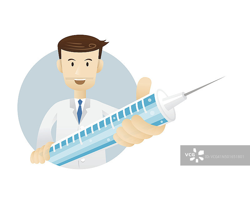 手持注射器的医生图片素材