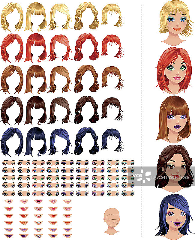 时尚女性头像图片素材