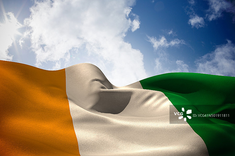 科特迪瓦国旗飘扬图片素材